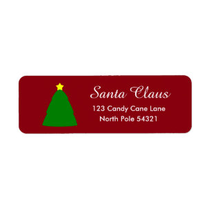 Christmas Tree Lable Return Address Label