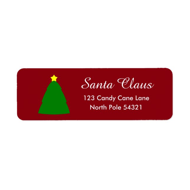 Christmas Tree Lable Return Address Label (Front)