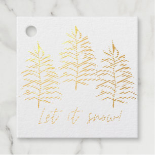 Christmas tree - Let it snow Foil Favour Tag