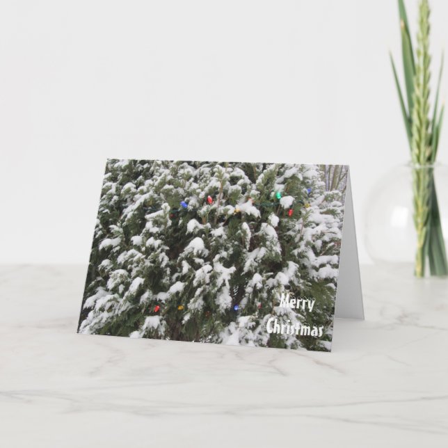 Christmas Tree Let It Snow Holiday Card (Front)