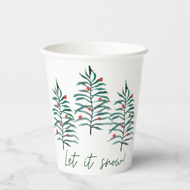 Christmas tree - Let it snow Paper Cups (Front)
