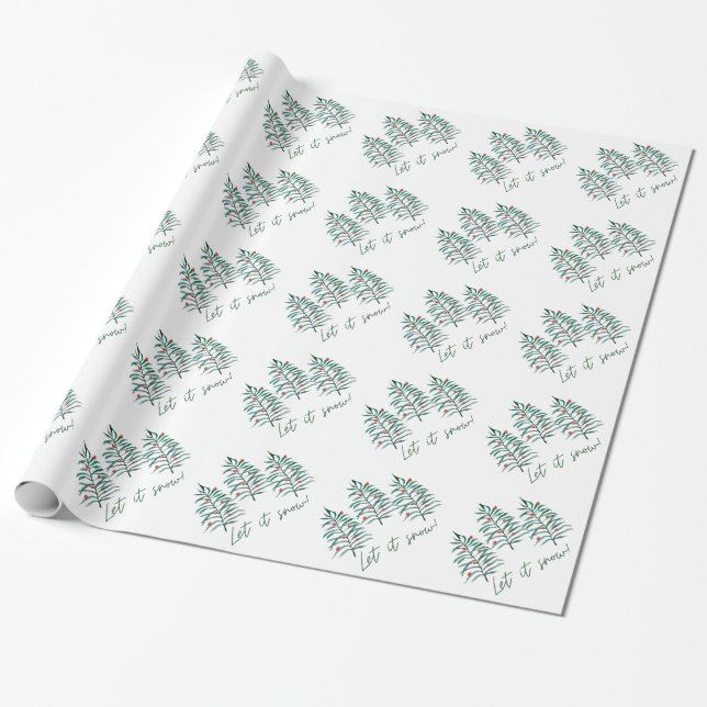 Christmas tree - Let it snow Wrapping Paper (Unrolled)