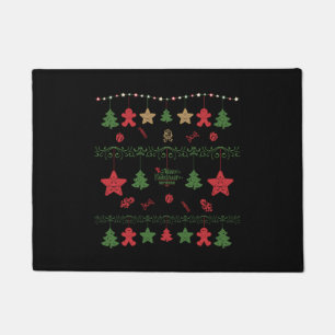 Christmas tree light Sweater Design Ugly Christmas Doormat