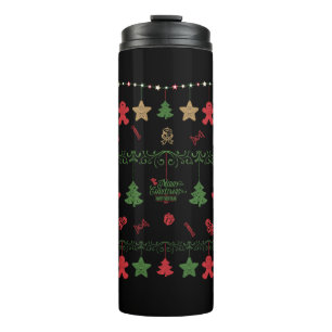 Christmas tree light Sweater Design Ugly Christmas Thermal Tumbler