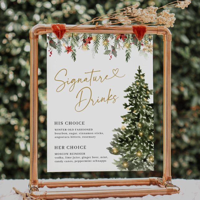 Christmas Tree Light Wedding Signature Drinks Sign (Creator Uploaded)
