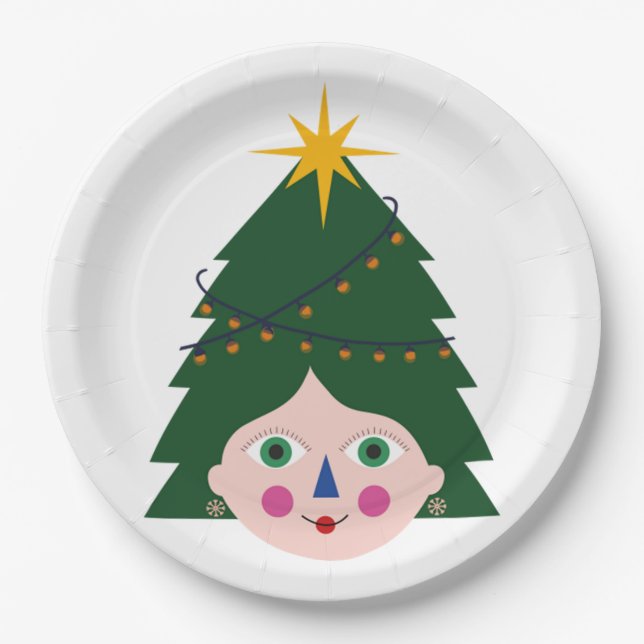 Christmas tree lighting decoration  166 paper plate (Front)