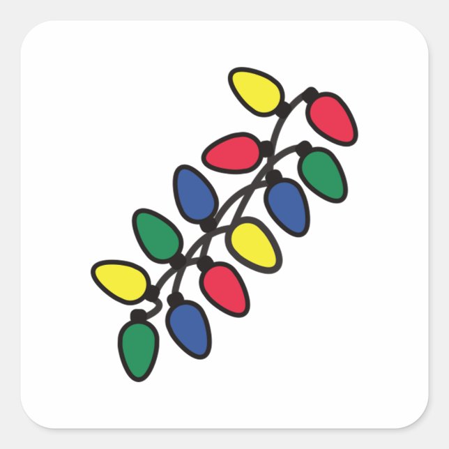 Christmas Tree Lights  50 Square Sticker (Front)