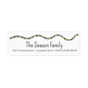 Christmas Tree Lights Address Label Return Address Label
