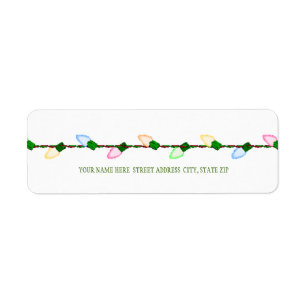 Christmas Tree Lights Address Mailing Labels
