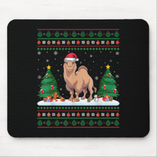 Christmas Tree Lights Bactrian Camel Santa Ugly Xm Mouse Pad