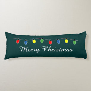 Christmas tree lights body pillow with custom text