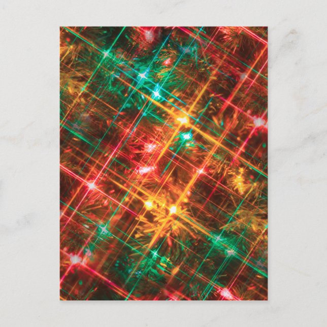 christmas tree lights holiday postcard (Front)
