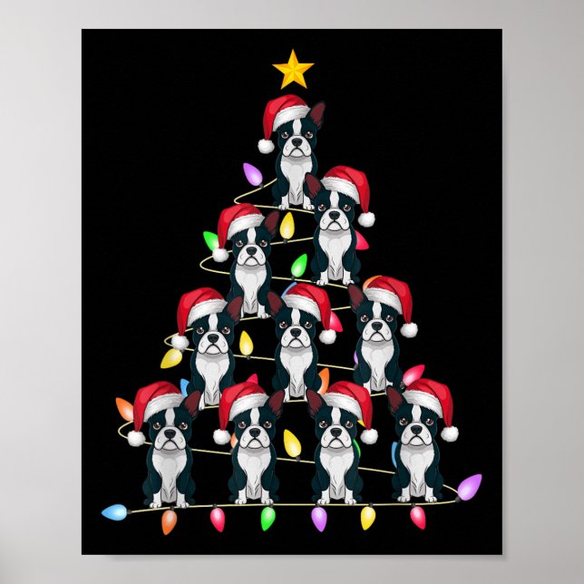 Christmas Tree Lights Men Women Santa Boston Terri Poster (Front)