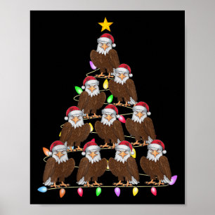 Christmas Tree Lights Men Women Santa Eagle Xmas P Poster