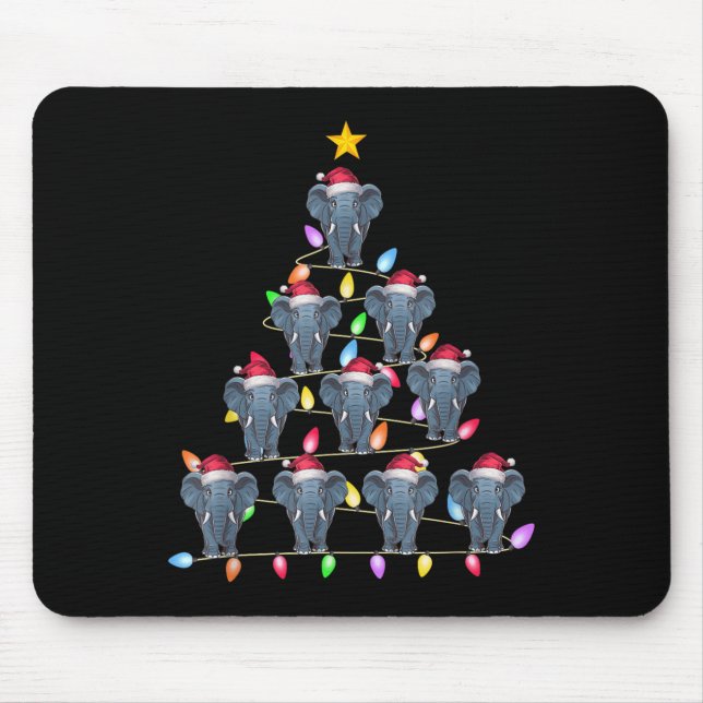 Christmas Tree Lights Men Women Santa Elephant Xma Mouse Pad (Front)