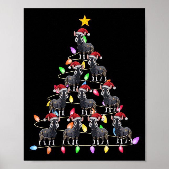 Christmas Tree Lights Men Women Santa Oka Xmas Pjs Poster (Front)