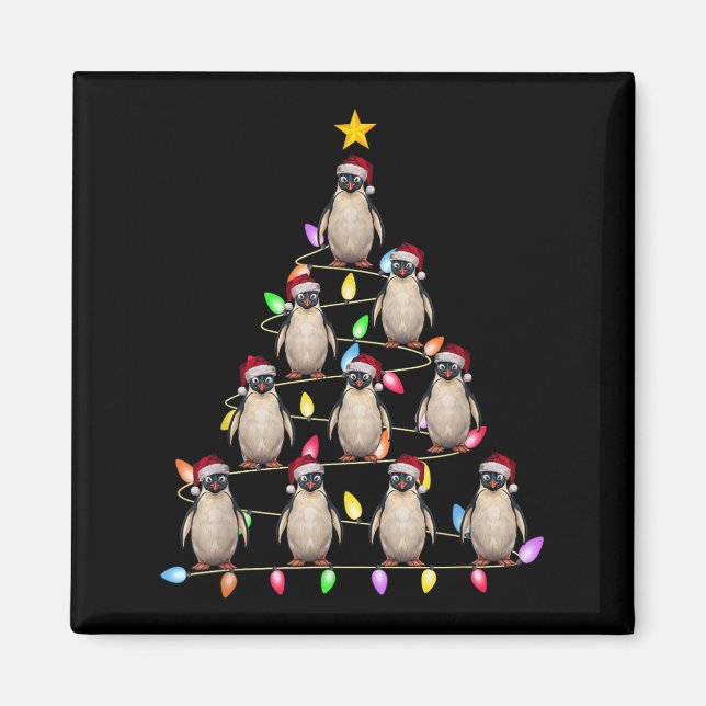 Christmas Tree Lights Men Women Santa Penguin Xmas Magnet (Front)