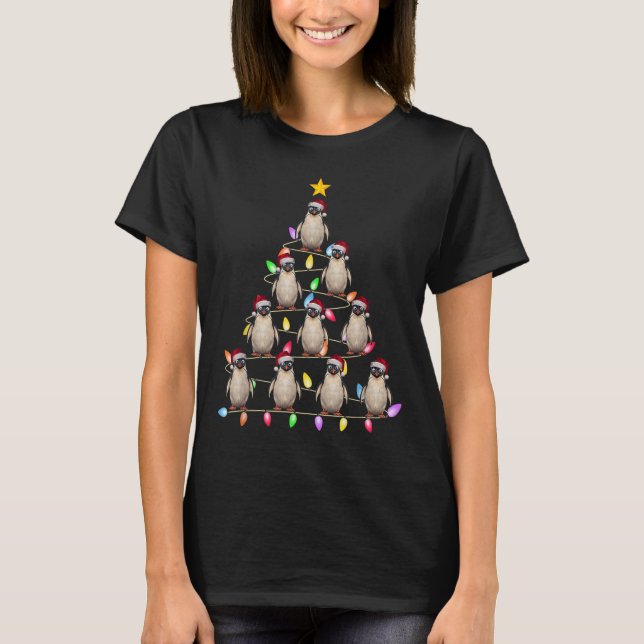 Christmas Tree Lights Men Women Santa Penguin Xmas T-Shirt (Front)