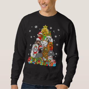 Christmas Tree Lights Poodle Dog Lover Xmas Pajama Sweatshirt