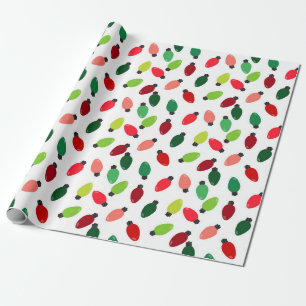 Christmas Tree Lights Print Wrap Paper