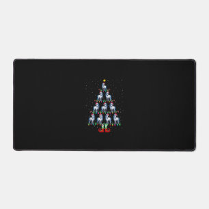 Christmas Tree Lights Santa Hat ELF Unicorn Xmas T Desk Mat