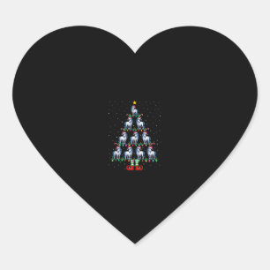 Christmas Tree Lights Santa Hat ELF Unicorn Xmas T Heart Sticker