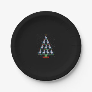 Christmas Tree Lights Santa Hat ELF Unicorn Xmas T Paper Plate