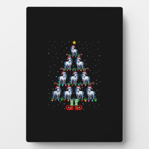 Christmas Tree Lights Santa Hat ELF Unicorn Xmas T Plaque
