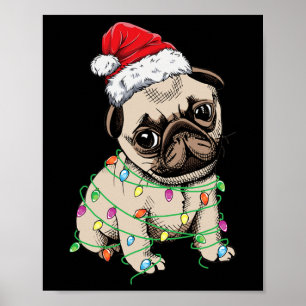 Christmas Tree Lights Santa Hat Xmas Gifts Boys Ki Poster