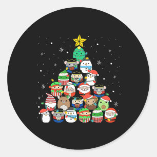 Christmas Tree Lights Squish Squad Mallow Girls Bo Classic Round Sticker