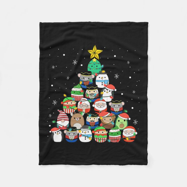 Christmas Tree Lights Squish Squad Mallow Girls Bo Fleece Blanket (Front)