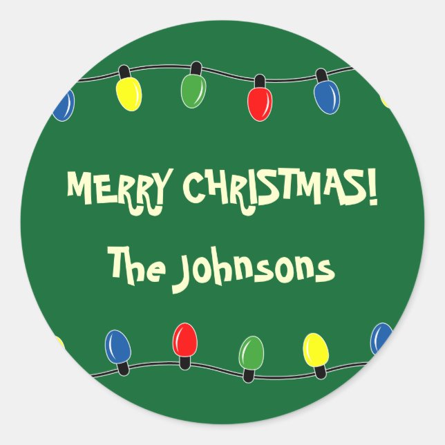 Christmas tree lights stickers | Personalizable (Front)