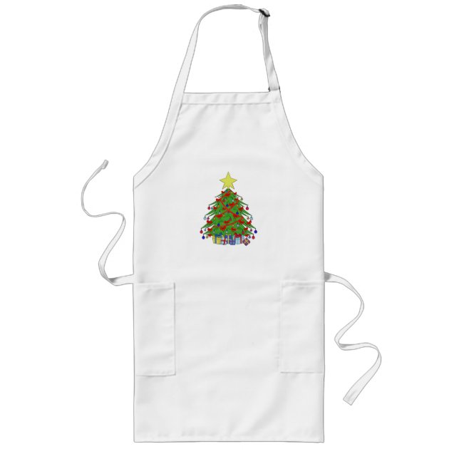 Christmas tree long apron (Front)