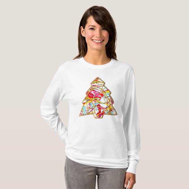 Christmas Tree Long Sleeve T-Shirt (Front Full)