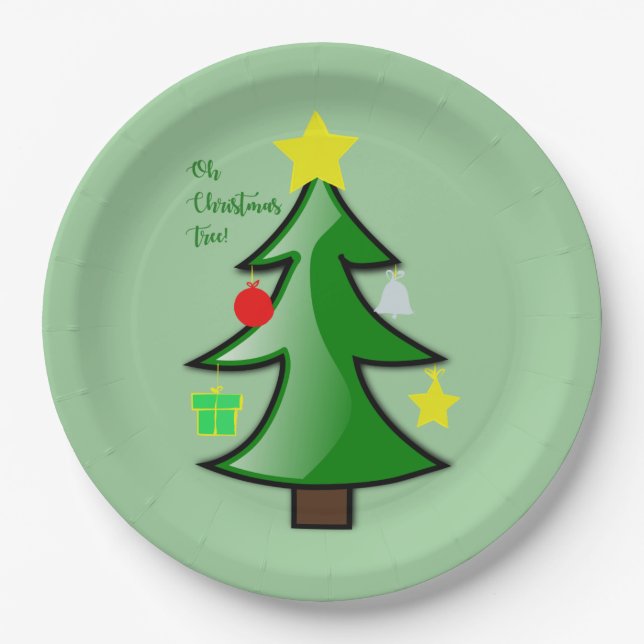 Christmas Tree Lovely Branches on a Paper Plate (Front)