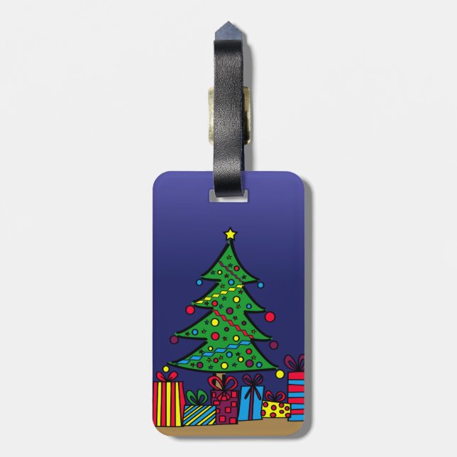 Christmas tree luggage tag (Back Vertical)
