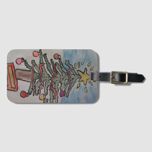 Christmas Tree Luggage Tag (Front Horizontal)