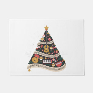 Christmas Tree Made from Musical Instruments Doormat