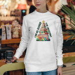 Christmas Tree Made of Books Funny Quote Teachers T-Shirt<br><div class="desc">Watercolor Christmas tree with lights made out of stacked books,  perfect gift for book lovers,  teachers,  and librarians,  add your custom quote or keep "I am all book for Christmas".</div>