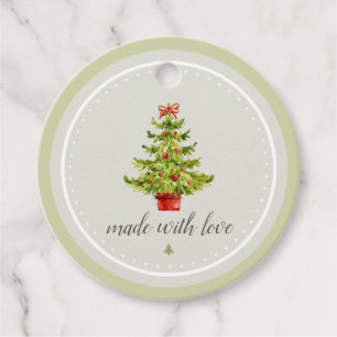 Christmas Tree Made With Love Personalised Favour Tags