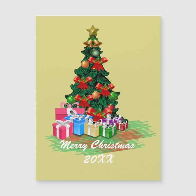 Christmas Tree Magnetic Card (Front)