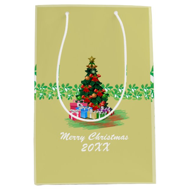 Christmas Tree  Medium Gift Bag (Front)