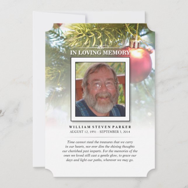 Christmas Tree Memorial & Thank You Poem Card (Front)