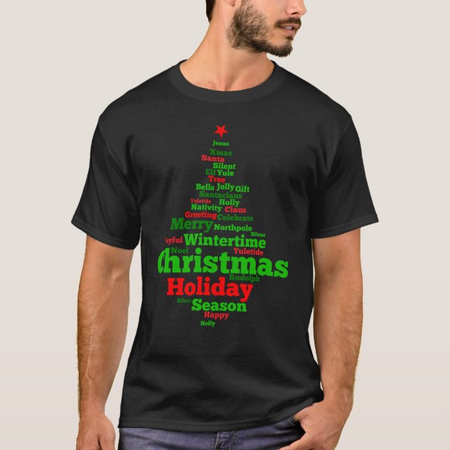 Christmas tree Men's Basic Dark T-Shirt (Front)