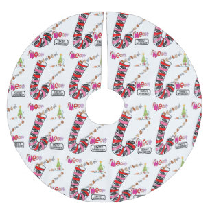 Christmas Tree Meow Cat Kittens Brushed Polyester Tree Skirt