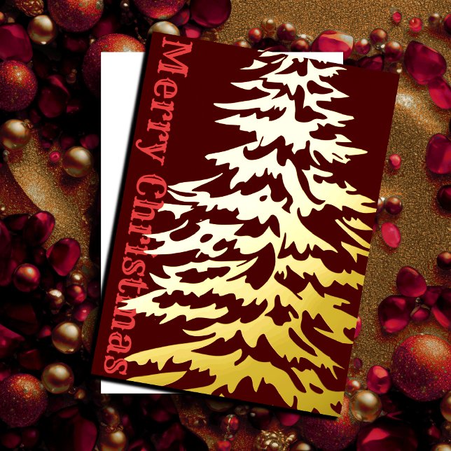 Christmas Tree Merry Christmas Foil Holiday Card (Creator Uploaded)