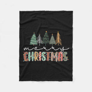 Christmas Tree Merry Christmas For Women Girls  Fleece Blanket