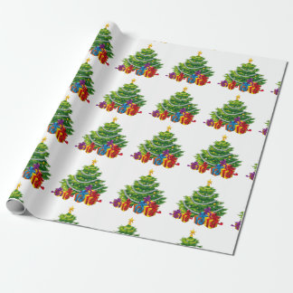 Christmas tree, merry christmas wrapping paper