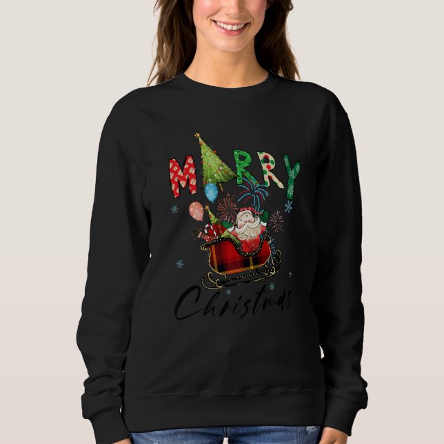christmas tree merry xmas for familiy 1 sweatshirt (Front)