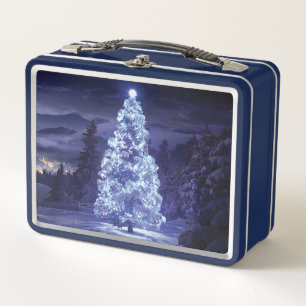 Christmas Tree Metal Lunch Box